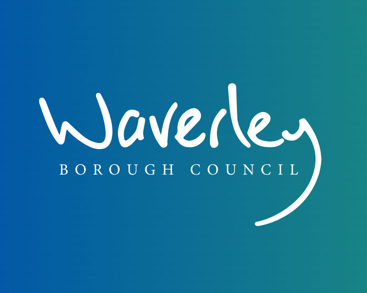Waverley Borough Council logo in white on a blue background