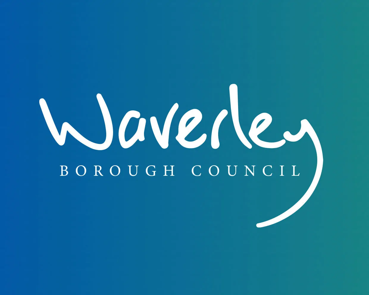 Waverley Borough Council logo in white on a blue background
